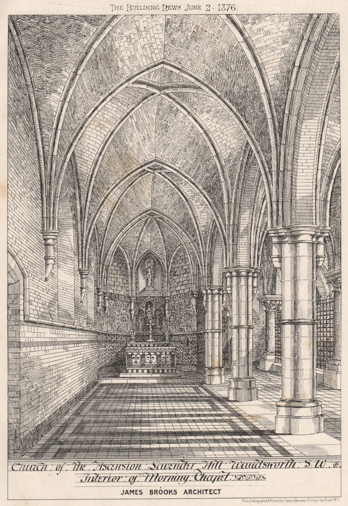 Church of the Ascension, Lavender Hill, Wandsworth. Morning Chapel. Clapham 1876